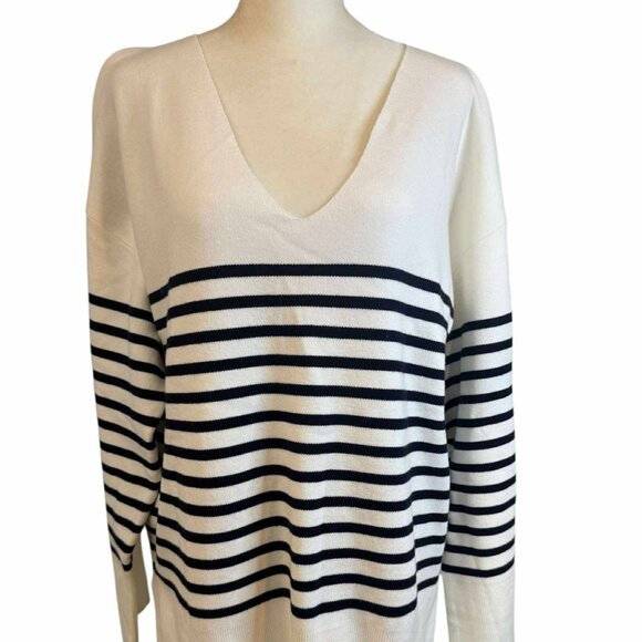 Women's MANGO Stripes Sweater - New With Tag Large-XL Size - Picture 1 of 7